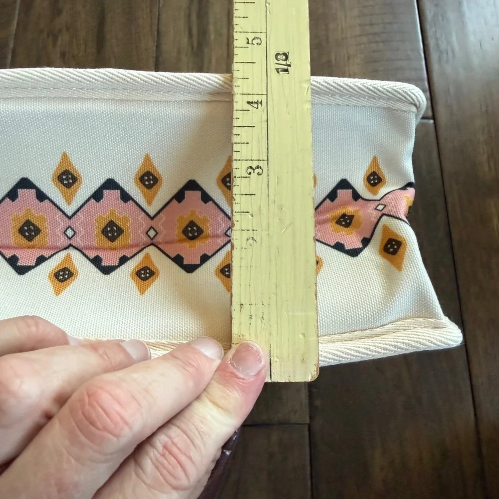 Wrangler NWT Southwestern Canvas Purse Pink Brown Geometric Braided Trim